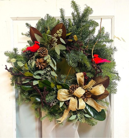 C* Rustic Holiday Fresh Wreath