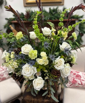 Rustic Masculine Sympathy Florals in Vase