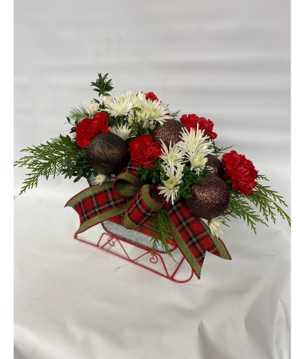 Rustic Sleigh Bouquet Christmas Arrangement