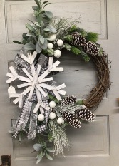 Rustic Snowflake  Wreath 