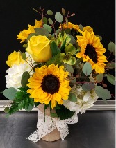 Rustic Sunflower Happiness Table Top