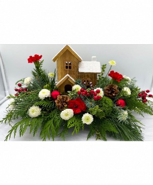 Rustic Winter Cabin Lighted Christmas 