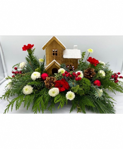 Rustic Winter Cabin Lighted Christmas 