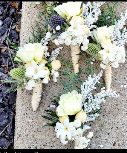 Rustic With Peach Accent Boutonniere 