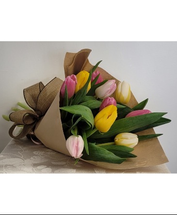 Rustic Wrapped Tulips Cut Flowers in Fredericton, NB | GROWER DIRECT FLOWERS LTD