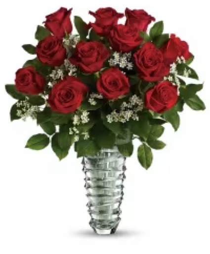 RV12 Red Roses  Vase of 12 Roses