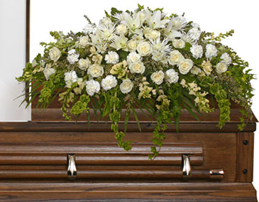 TRANQUILITY CASKET SPRAY Funeral Flowers in Tottenham, ON | TOTTENHAM FLOWERS & GIFTS