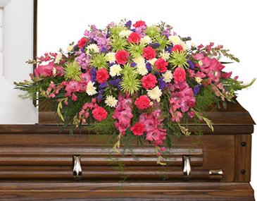 ETERNAL BEAUTY CASKET SPRAY  Funeral Flowers in Chatham, IL | TRENDSETTERS DESIGN, INC