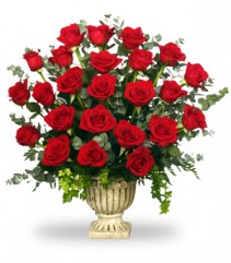 Regal Roses Urn Funeral Flowers