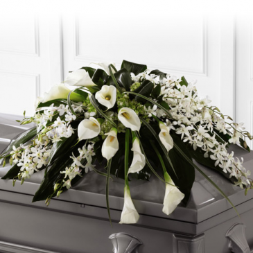 White Serenity Casket in Los Angeles, CA | California Floral Company