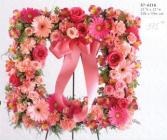 S7-4216 Pink Mix Square Wreath Easel