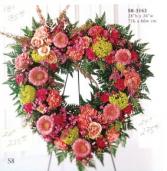 S8-3142 Pink Mix Heart Wreath Easel