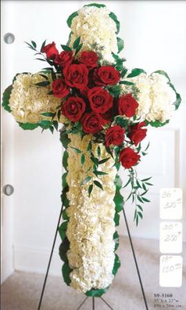 S9-3160 Carnation & Rose Cross Easel