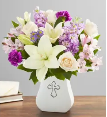 Sacred Blessings Lavender and White in Bakersfield, CA | Valley Blooms Florist Sacred Blessings Lavender and White in Bakersfield, CA | Valley Blooms Florist