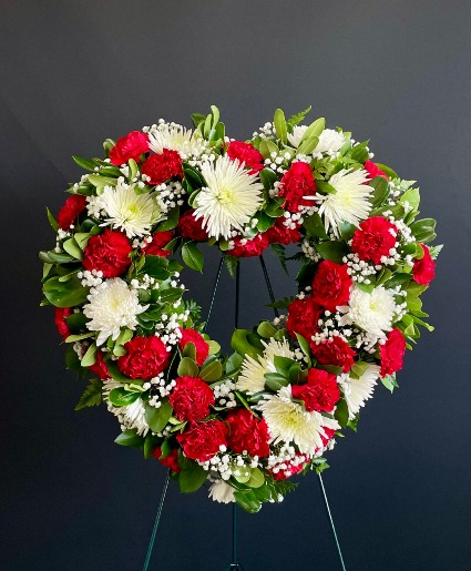 Sacred Heart Wreath Standing Funeral Spray