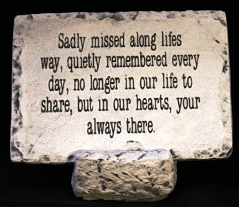 Sadly Missed Small Memorial Stones in Springfield, IL - FLOWERS BY MARY ...