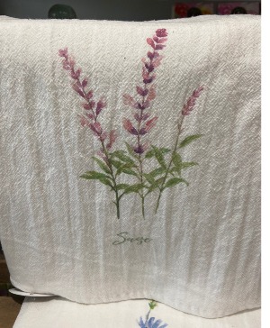  Sage Floral Tea Towel Tea Towlel  Gift
