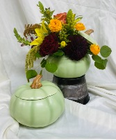 Sage Harvest Pumpkin Arrangement Fall