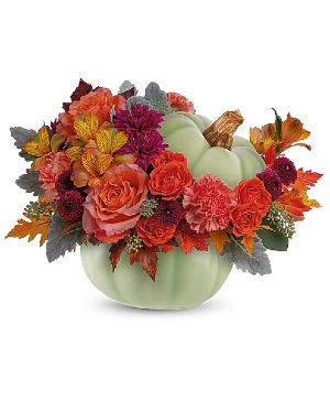 sage harvest pumpkin Floral Arrangement