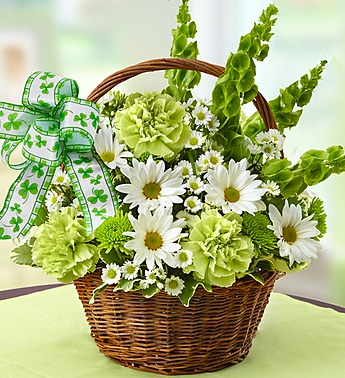 Saint Patrick's Day Bouquet Basket Arrangement