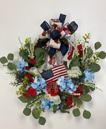 Salute America Wreath Permanent botanical in Glen Rock, PA | Flowers by Cindy