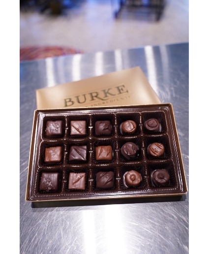 Assorted Box | Bon Bon & Sea Salt Caramel Burke Candy & Ingredients