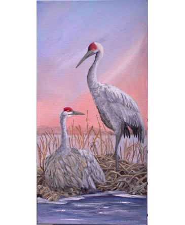 Sandhill Cranes  Acrylic on Canvas  in South Milwaukee, WI | PARKWAY FLORAL INC.