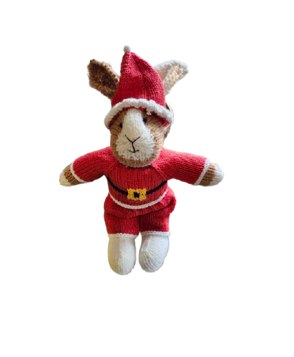Santa Claus Bunny Hand-knit