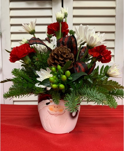 Santa container One sided bouquet
