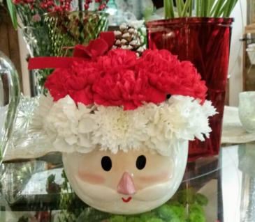 Santa Hat Bowl Fresh flower bowl