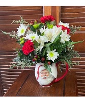 Santa Mug Arrangement Arrangement in a reusable ceramic mug