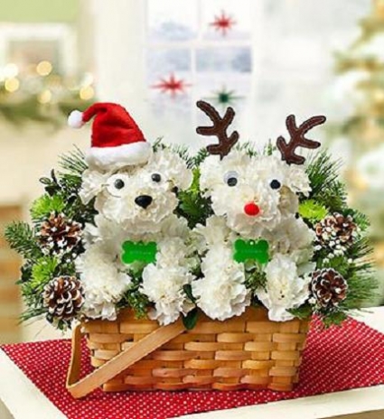 Santa Paws and His Reindeer Basket