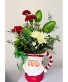 Santa Pitcher Christmas Flowers