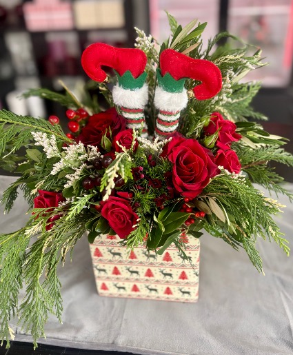 Santas elf Festive box arrangement 