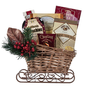 Santa's Gourmet Sleigh Gift Basket