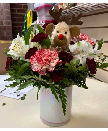 Santa's Reindeer Flower Arrangement in Delta, OH | Calaways Flowers & Antiques