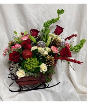 Santa’s Ride Christmas Arrangement in Cabot, AR | Petals and Plants Florist, Inc