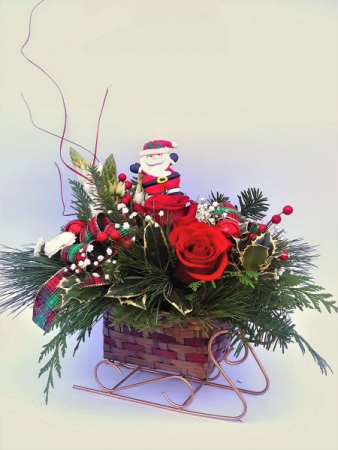 Santa's Sleigh Christmas arrangement
