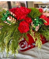 Santas sleigh  holiday arrangement 