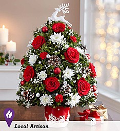 Santa's Sleigh Ride Floral Tabletop Tree in Gainesville, FL | PRANGE'S FLORIST Santa's Sleigh Ride Floral Tabletop Tree in Gainesville, FL | PRANGE'S FLORIST