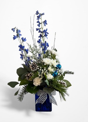 Sapphire Frost Vase Arrangement 