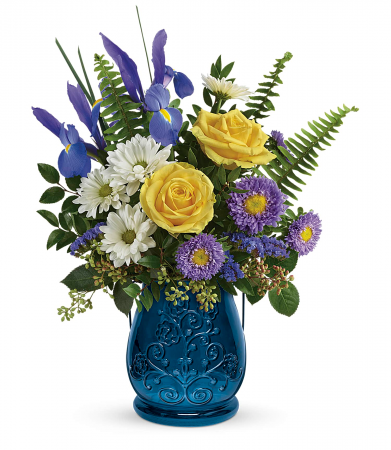 Sapphire Garden Bouquet Vase Arrangement