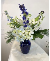 Sapphire Serenity  Winter Arrangement