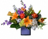 Sapphire skies blooms Vase shape of vase maybe substituted