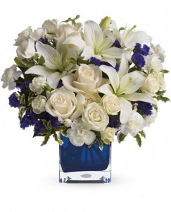 Sapphire Skies Bouquet Cube Keepsake in Cape Coral, FL | ENCHANTED FLORIST OF CAPE CORAL Sapphire Skies Bouquet Cube Keepsake in Cape Coral, FL | ENCHANTED FLORIST OF CAPE CORAL