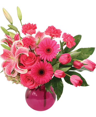Sassy N' Pink Flower Arrangement in Milwaukie, OR | Mary Jean's Flowers by Poppies & Paisley