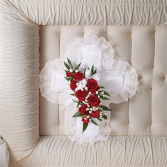 Satin Cross Casket Pillow 