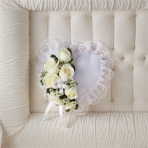 Satin Heart Casket Pillow 