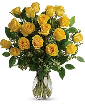 Say Yellow Bouquet  Long Steam Yellow Roses