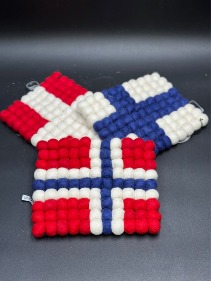 Scandinavian Flag Wool Trivets Christmas Gifts